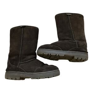 Bearpaw Brown Tall Shearling Boots Brown US 6 EU 37 Suede Wool Womens
